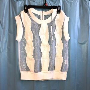 Rehab White and Cream Textured Blouse